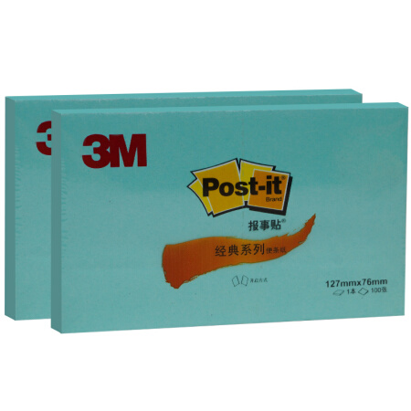 3M 报事贴便条纸 655P-BG 粉彩蓝绿色经典系列 单位:本