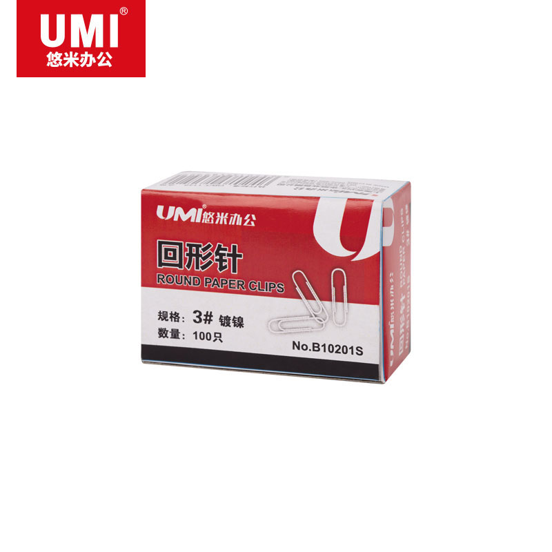 UMI/悠米 银色回形针 B10201S  银 100pcs/盒 单位:盒