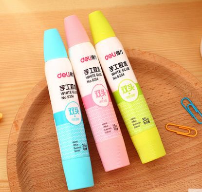 DELI/得力 双头手工胶水 6354 混色 35ml 单位:瓶