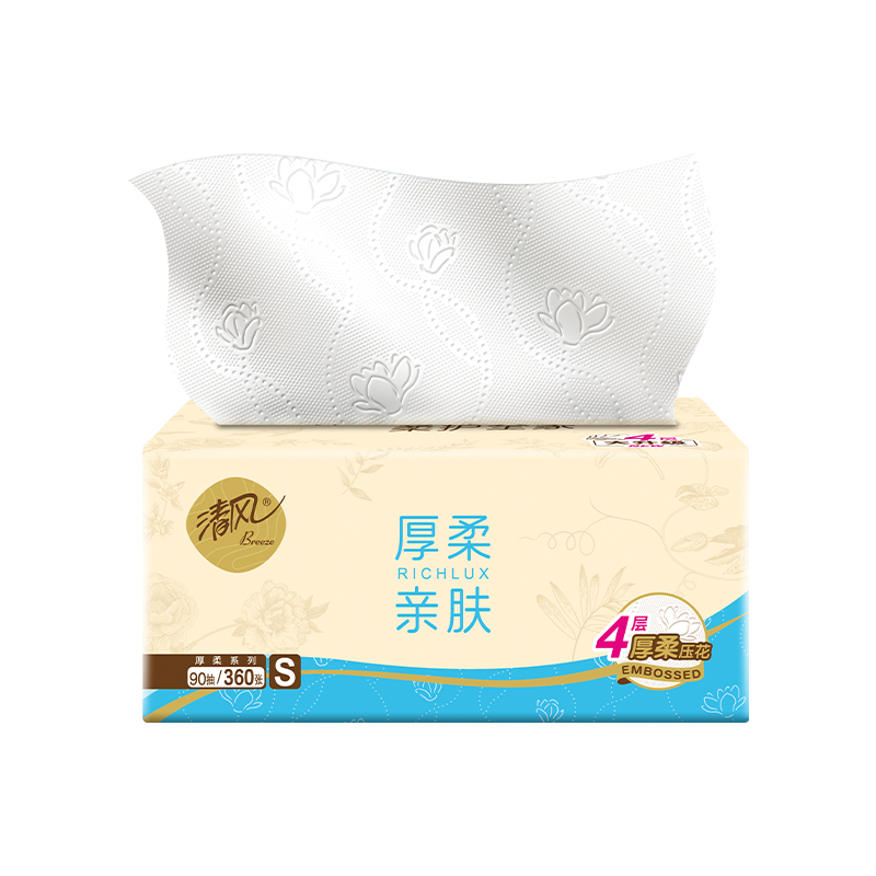 BREEZE/清风 面巾纸 BRC1SYRN 4层90抽 单位:箱