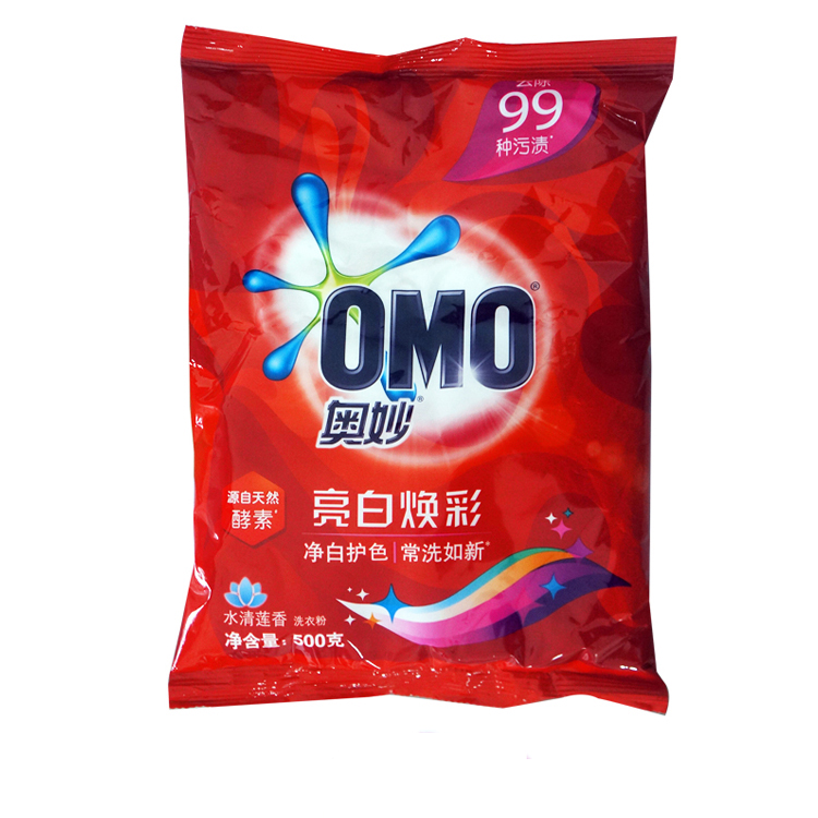 OMO/奥妙 洗衣粉 亮白焕彩洗衣粉500g 单位:袋