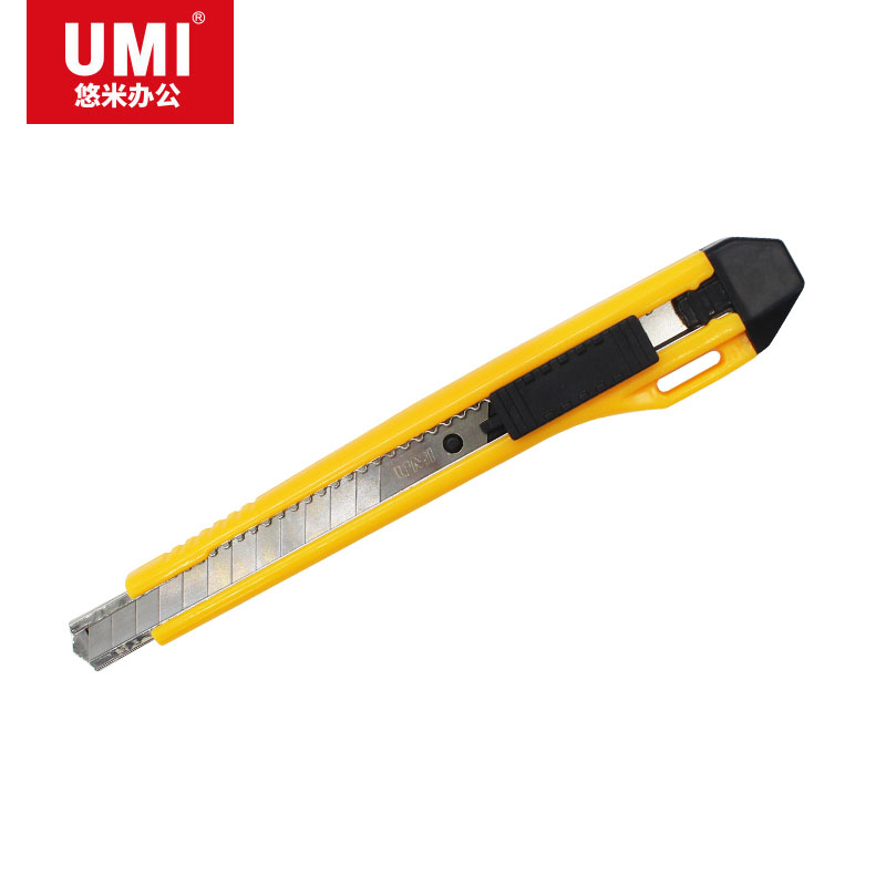 UMI/悠米 耐用型塑料美工刀 B02002Y 黄 单位:把