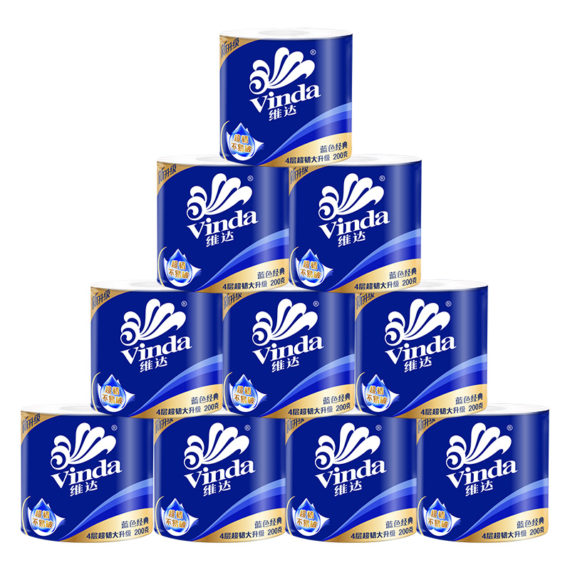 VINDA/维达 卷筒卫生纸 V4073-A 蓝色经典 200克 单位:卷