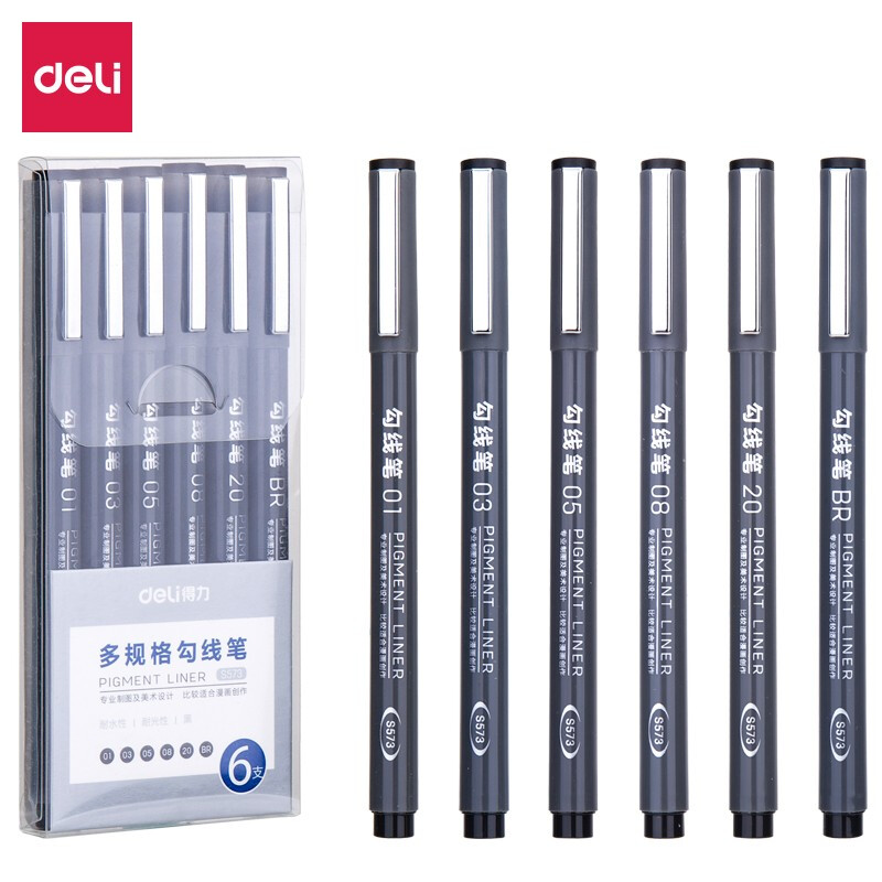 DELI/得力 多规格勾线笔 S573 混色 单位:盒