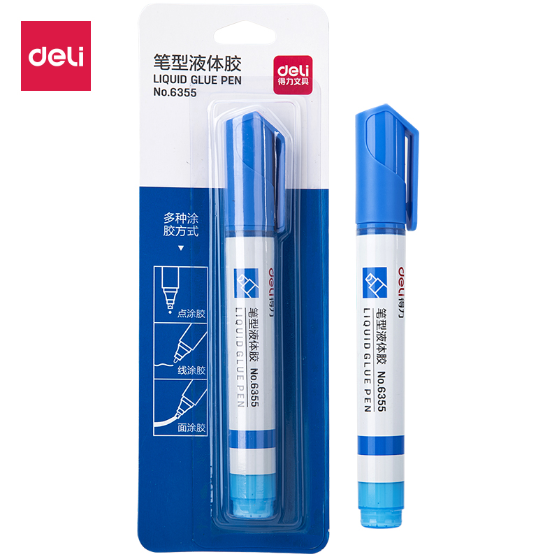DELI/得力 笔形液体胶 6355 蓝色 单位:板