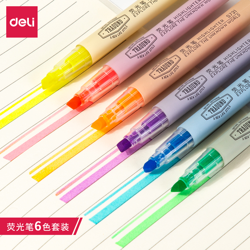 DELI/得力 荧光笔 S624 混色 单位:盒