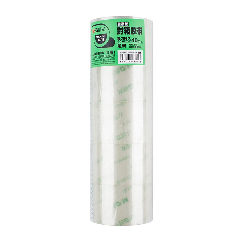 M&G/晨光 封箱胶带 AJD95788 60mm×40yd 透明 5卷 单位:筒