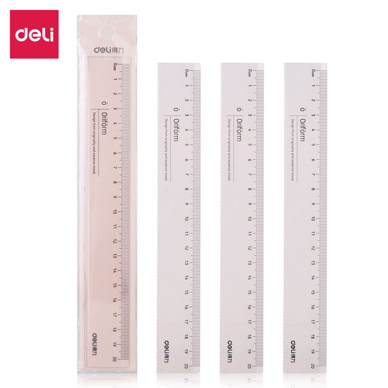 DELI/得力 学生直尺 79752 透明本色 单位:把