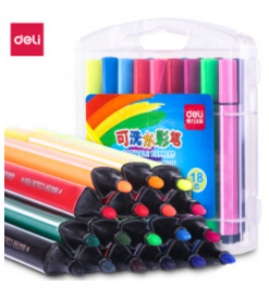 DELI/得力 粗三角杆水彩笔 70657 混色 单位:盒