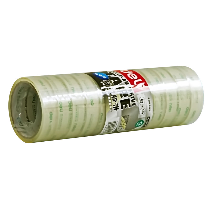 DELI/得力 封箱胶带 30130 30y×24mm 透明 12卷装 单位:筒