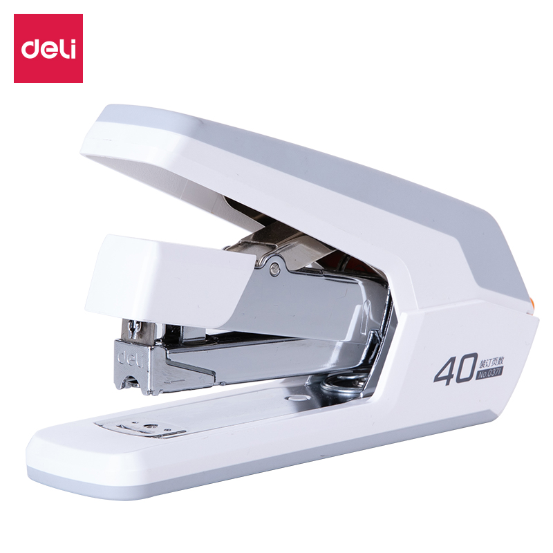 DELI/得力 省力订书机 0371 规格：160*43*93mm 颜色：白色 单位:台