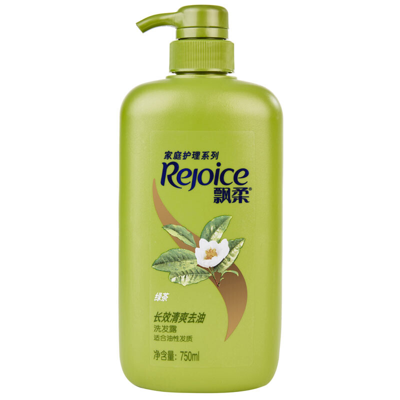 REJOICE/飘柔 洗发露 家庭护理绿茶长效清爽去油 750ml 单位:瓶