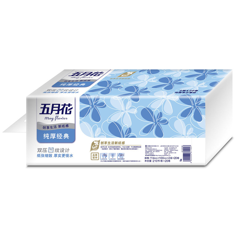 MAYFLOWER/五月花 卷筒卫生纸 A1101X0 纯厚经典210节(10+10) 单位:提