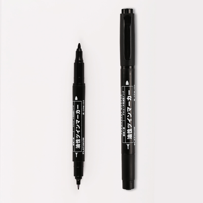 PLATINUM/白金 小双头记号笔 CPM-122 黑色 单位:支