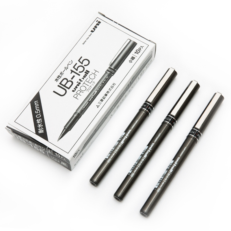 UNI/三菱 耐水性走珠笔直液式水性笔 UB-155 红 0.5mm 单位:支