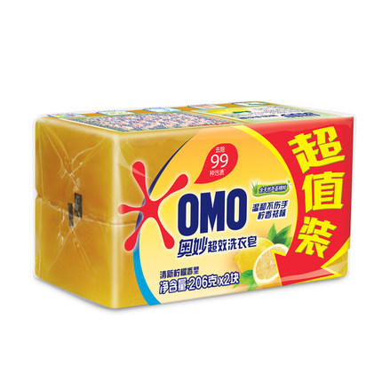 OMO/奥妙 洗衣皂 洗衣皂超效柠檬(2块)206g 单位:组