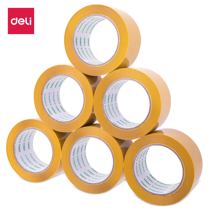 DELI/得力 封箱胶带 30238 60y×48mm 米黄 6卷装 单位:筒