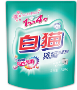 BAIMAO/白猫 洗衣粉 新超浓缩无磷(丹麦酵素)350g 单位:袋