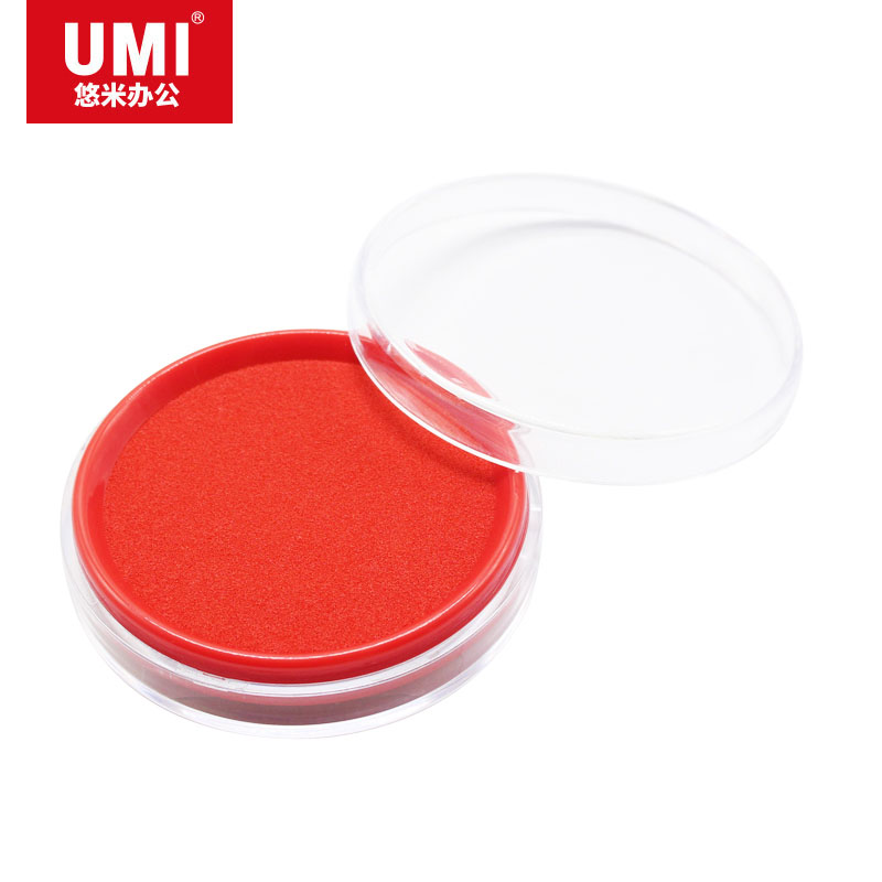UMI/悠米 快干印台 B08101R 圆形透明盒盖 红 单位:盒