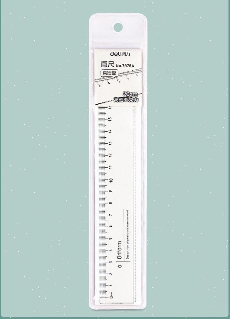 DELI/得力 亚克力直尺 79754 混色 单位:把
