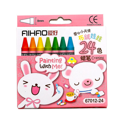 AIHAO/爱好 儿童蜡笔 67012 24色 单位:盒