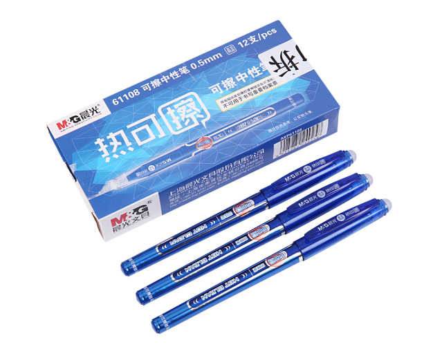 M&G/晨光 陶瓷球珠热可擦中性笔 AKP61108 晶蓝 0.5mm 12支/盒 单位:支