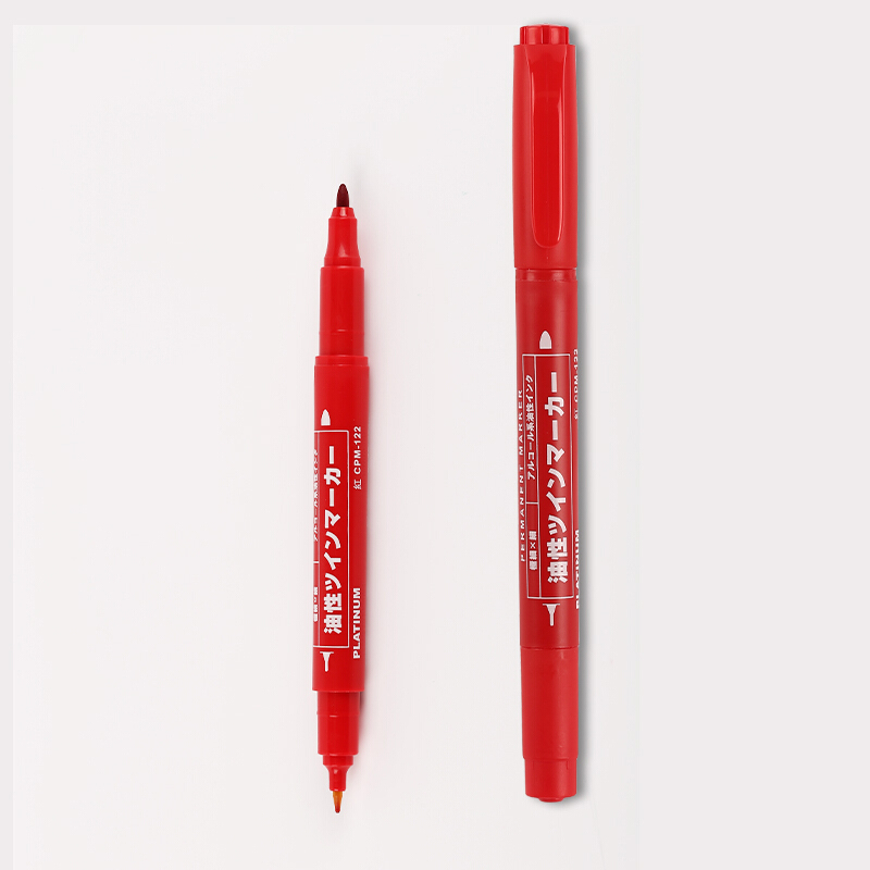 PLATINUM/白金 小双头记号笔 CPM-122 红色 单位:支