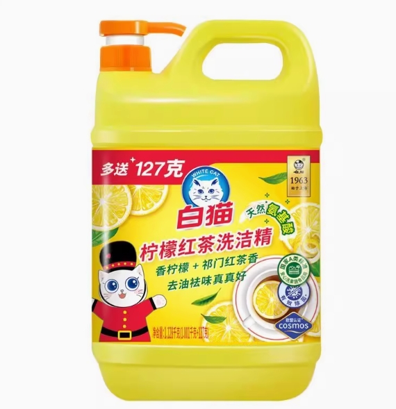 BAIMAO/白猫 洗洁精 1.128kg柠檬红茶(1.001kg+127g)(氨基酸) 单位:瓶