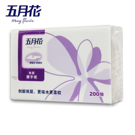 MAYFLOWER/五月花 擦手纸 A182200 双层高级型 200张 单位:包