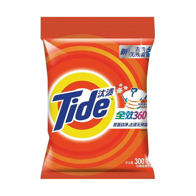 TIDE/汰渍 洗衣粉 全效炫白300G 单位:袋