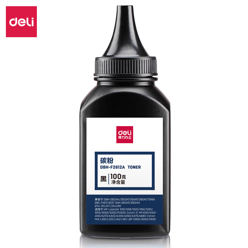 DELI/得力 碳粉 DBH-F2612A 黑色 单位:瓶