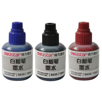 DELI/得力 白板笔墨水 S630 红色 12ml 单位:瓶