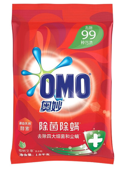 OMO/奥妙 洗衣粉 除菌除螨洗衣粉1800g 单位:袋