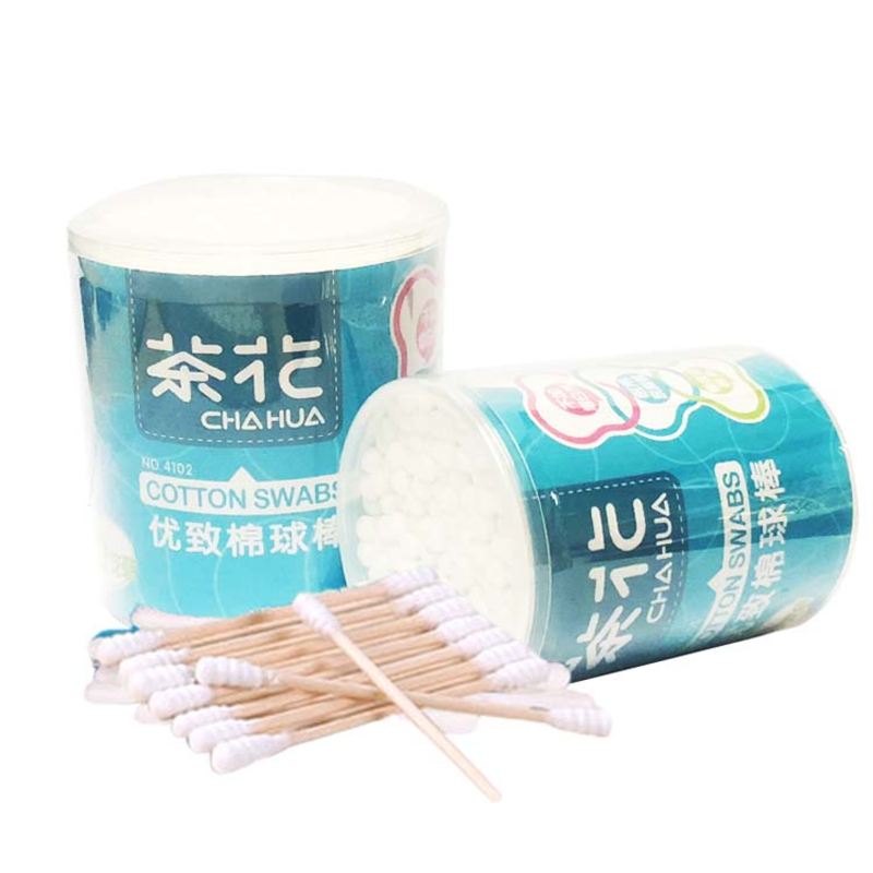 CHAHUA/茶花 棉球棒 4102 本色 优致棉球棒 200只 单位:盒