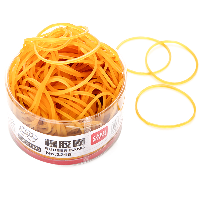 DELI/得力 橡胶圈 3215 100g 黄色 单位:筒