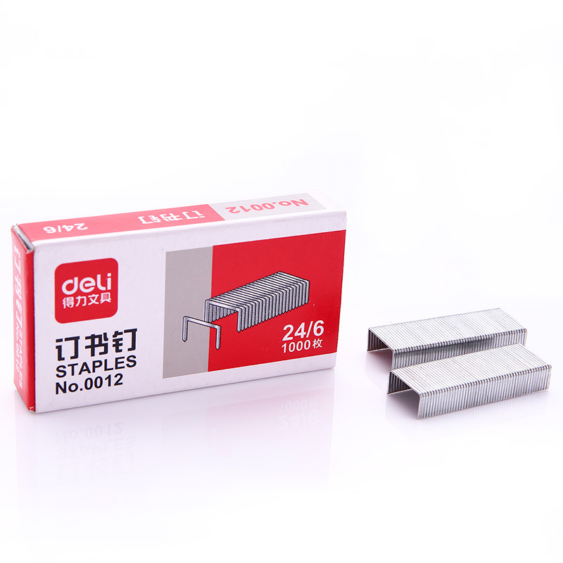 DELI/得力 订书钉 0012 12#(1000枚/盒) 单位:盒