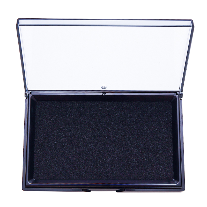 DELI/得力 快干印台 9864 颜色：黑色 规格：外尺寸88*137mm 内尺寸68*118mm 形状：方形 材质：油性 单位:只