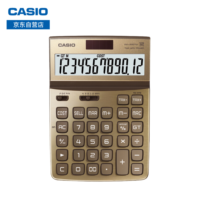 CASIO/卡西欧 计算器 DW-200TW-GD 金色 单位:只