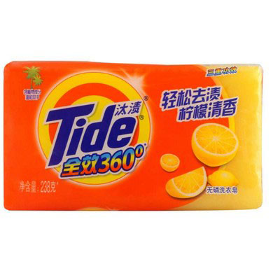 TIDE/汰渍 洗衣皂 全效360度三重功效柠檬清新238g 单位:箱