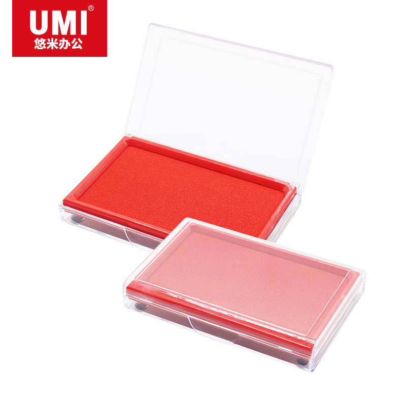 UMI/悠米 方形透明盒盖快干印台 B08102R 红 单位:盒
