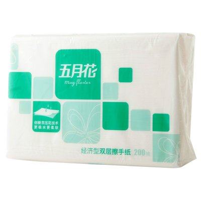MAYFLOWER/五月花 双层经济型擦手纸 A18250S 双层经济型 200张 单位:箱