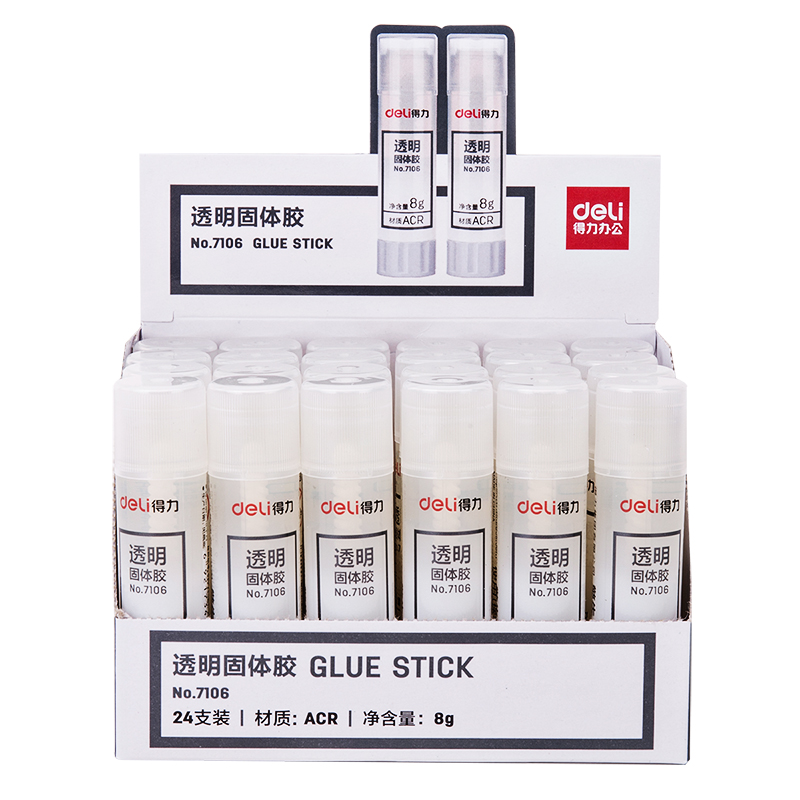 DELI/得力 固体胶 7106 透明 8g 单位:支