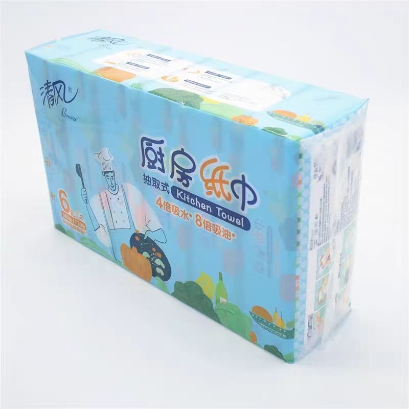 BREEZE/清风 厨房纸巾 B826BK 双层60抽 单位:箱