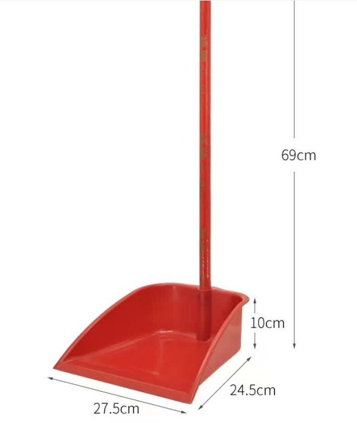 KLJ/凯立洁 簸箕 规格：27.5*24.5*69cm 颜色：红色 材质：木杆，底座塑料 单位:个