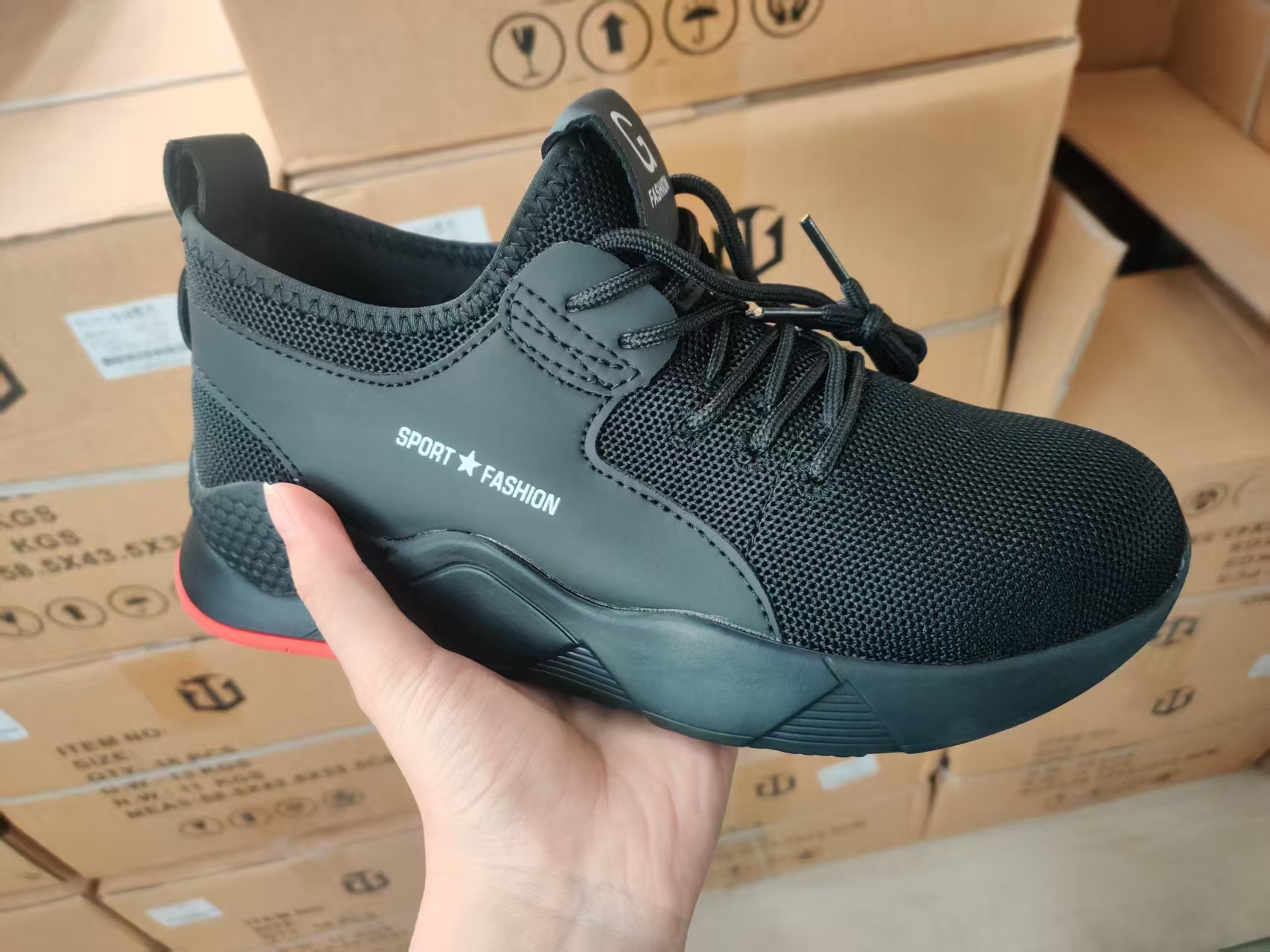 TINGGU/挺固 安全鞋（春秋款） 502 防砸防刺穿 鞋面材质:飞织网 鞋底材质:橡胶 43码 单位:双
