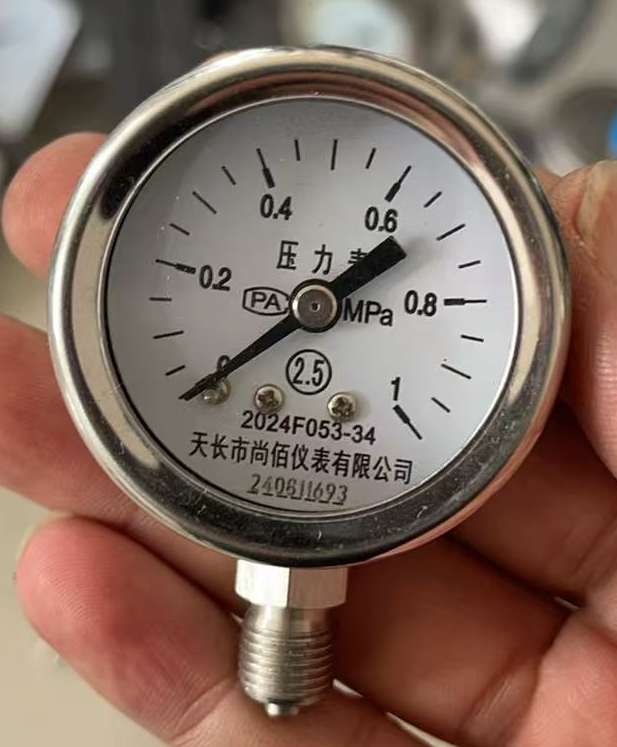 SHANGBAI/尚佰 压力表 Y40 不锈钢 0-2.5MPa 2.5级 G1/8" 径向 316 单位:个