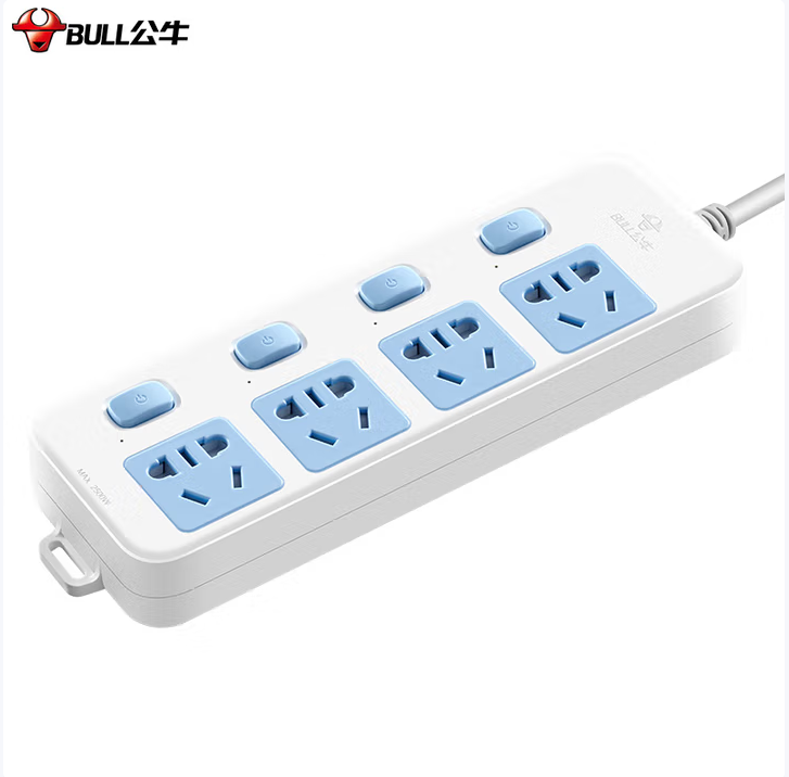 BULL/公牛 多开关功率保护接线板 GN-315 1.8米 袋装 新国标 单位:个