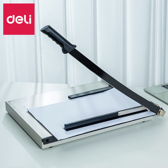 DELI/得力 钢质切纸机 8012 白灰色 18"*15" 可切A3纸 裁切厚度：30mm 单位:台