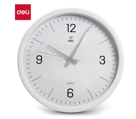 DELI/得力 挂钟 9006 φ37CM（14.5寸）(白) 单位:个